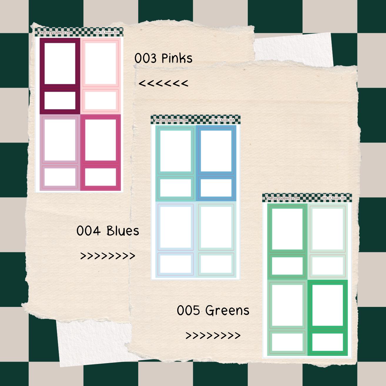 Color edge boxes Journal Stickers | Planner Stickers