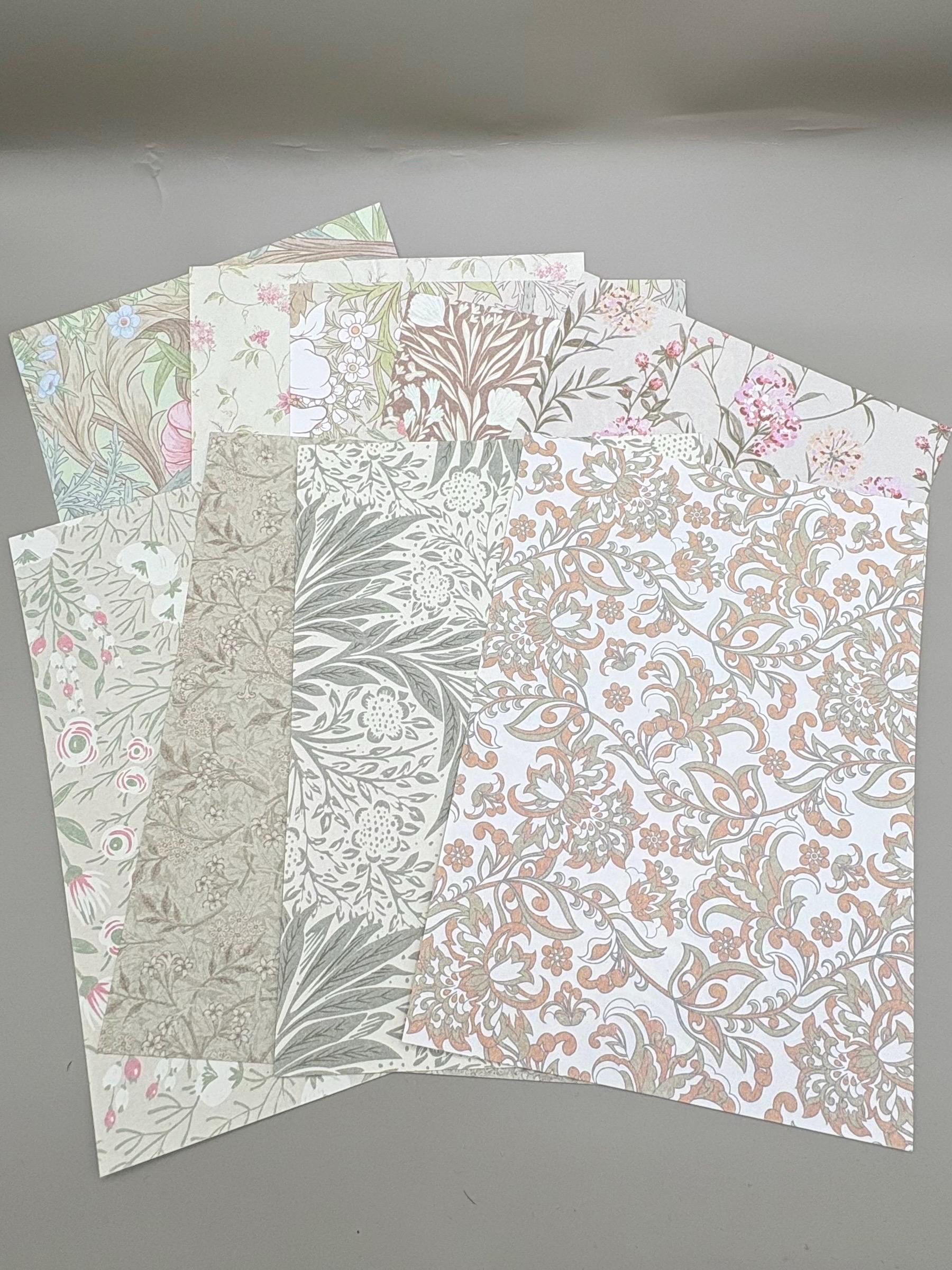 Floral Ephemera Stickers and Papers Bundle (Green)